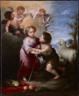 2054.  BARTOLOMÉ ESTEBAN MURILLO (Sevilla, 1617-1682)“El Niño Jesús y san Juanito”, bocetoHacia 1655-1660.