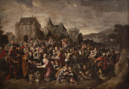 855.  FRANS FRANCKEN (Escuela flamenca, siglo XVII)El Éxodo: La salida de los israelitas de Egipto