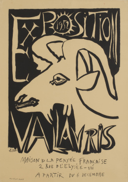 1172.  PABLO PICASSO (Málaga, 1881 - Mougins, Francia, 1973)Cartel parar Exposition Vallauris 1952. Maison de la Pensée française, Paris, 1952 .