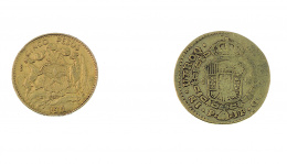 793.  Lote de dos monedas en oro