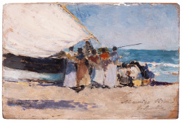 903.  JOAQUÍN SOROLLA Y BASTIDA (Valencia, 1863 - Madrid, 1923) La llegada de la pesca, Valencia