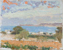 892.  JOAQUÍN SOROLLA Y BASTIDA (Valencia, 1863 - Madrid, 1923)Paisaje de Jávea