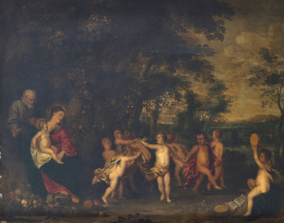 1143.  COPIA DE VAN DYCK (Escuela flamenca, siglo XVII)Descanso en la Huida a Egipto.