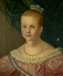 312.  ESCUEALA ESPAÑOLA, SIGLO XIXRetrato de Isabel II, niña..