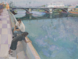 204.  ANTONIO MAYA (Jaén, 1950).Puente de Triana, 1987.