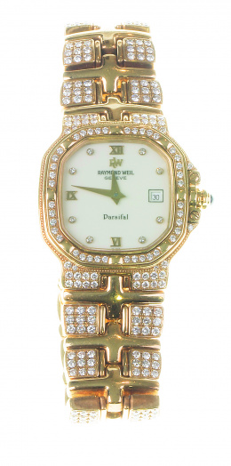 824.  Reloj RAYMOND WEIL PASIFALL en oro de 18K y brillantes. 10.862-Nº478