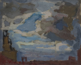 739.  HERNANDO VIÑES (París, 1904 - 1993)Cielo de Madrid.