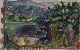 1037.  HERNANDO VIÑES (París, 1904 - 1993)Paisaje.