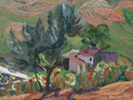 853.  MENCHU GAL (Irún, 1918 - 2008)Paisaje, c.1985.