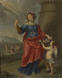 502.  PIETER VAN LINT (Amberes, 1609-1690)Santa Bárbara, 1669.