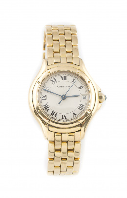 454.  Reloj CARTIER COUGAR en oro amarillo de 18K. Ref 887921