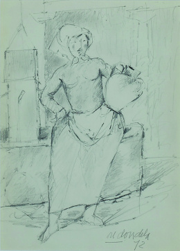 227.  AGUSTÍN REDONDELA  (Madrid, 1922 - 2015)La aguadora, 1972.