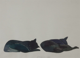 382.  EDUARDO ARROYO (Madrid, 1937 - 2018)Gatos, 1985