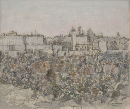 848.  AGUSTÍN REDONDELA  (Madrid, 1922 - 2015)Vista del Palacio Real, 1973.