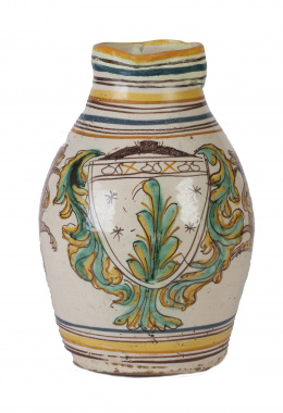985.  Jarra en cerámica esmaltada.Puente del Arzobispo, S. XVIII