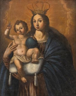 795.  ESCUELA VENEZOLANA, H. 1700Virgen con Niño