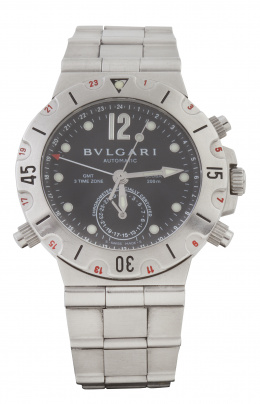 311.  Reloj BVLGARY Diagono Skuba GMT en acero