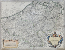 709.  GUILLAUME DE LISLE (1675- 1726)Mapa del Condado de Flandes