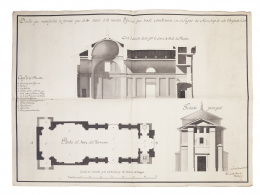 800.  FERNANDO SANCHEZ PERTEJO (1765- 1840)Diseño para la iglesia de Alcuetas, León