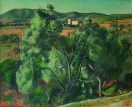 891.  JOAQUIM SUNYER I DE MIRÓ (Sitges, 1874 - 1956) Paisaje de Sitges