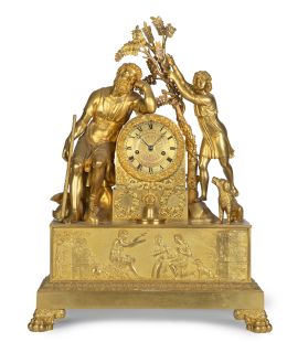 1167.  Reloj en bronce dorado Luis Felipe.Francia, h. 1830-1848.