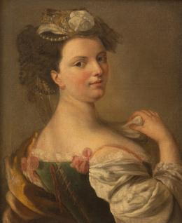 962.  ESCUELA CENTROEUROPEA, H. 1800Retrato de dama con peinado adornado con perlas