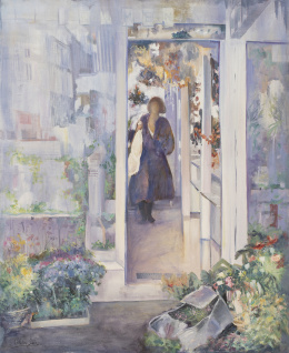 960.  CATALINA SALAS (Inca, Mallorca, 1951)Mujer junto a una puerta
