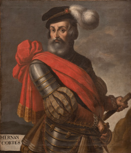 857.  ESCUELA VIRREINAL, SIGLO XVIIIRetrato de Hernán Cortés