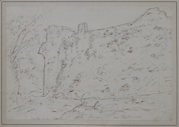 888.  GENARO PÉREZ VILLAAMIL (1807-1854)Muralla de la Alhambra