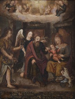 781.  ESCUELA FLAMENCA, SIGLO XVIISagrada Familia con ángeles