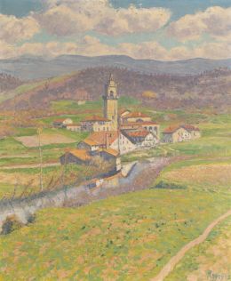 941.  DARÍO DE REGOYOS (Asturias, 1857-Barcelona, 1913)Paisaje de Yurre