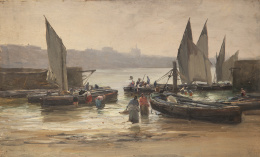 940.  JAIME MORERA Y GALICIA (Lérida, 1854-Madrid, 1927)Marina