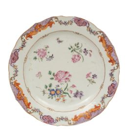 1295.  Plato en porcelana china para la exportación de familia rosa.Qianlong, h. 1770.