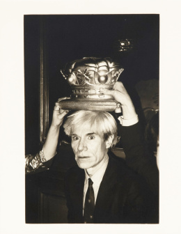 1034.  CHRISTOPHER MAKOS (Lowell, Massachusetts, 1948)Warhol at dinner, Paris, 1982