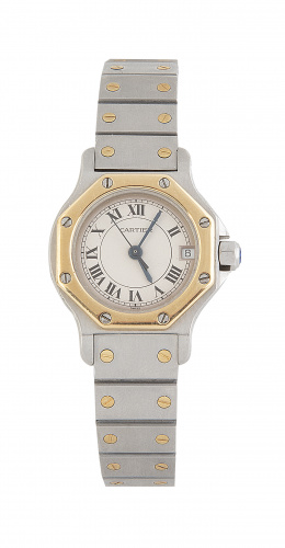 464.  Reloj CARTIER  Santos Octogon, en acero y oro 18790328501