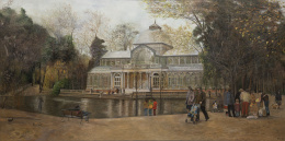 904.  AMALIA AVIA (Santa Cruz de la Zarza, Toledo, 1930 - Madrid, 2011)El Palacio de Cristal, Madrid, 1985