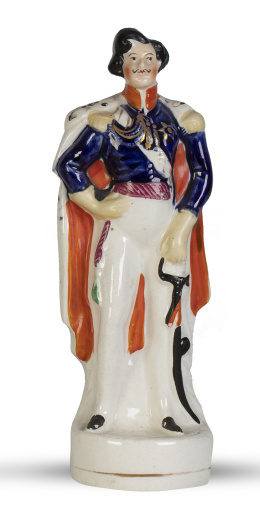 1190.  Soldado.Figura de loza esmaltada.Staffordshire, Inglaterra, S. XIX.