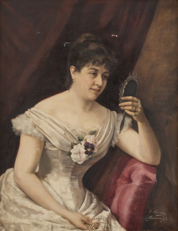 919.  CONCEPCIÓN FIGUERA MARTINEZ GÜETERO (Madrid, h.1860-1926)Retrato de dama