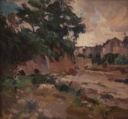 843.  FRANCESC GIMENO ARASA (Tortosa, Tarragona, 1858-Barcelona, 1927)Paisaje 