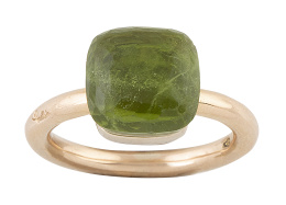 254.  Sortija POMELLATO con peridoto cuadrangular facetado