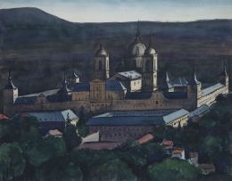 865.  LUIS GARCÍA - OCHOA (San Sebastián, 1920 - 2019)Vista del Real Monasterio de San Lorenzo de El Escorial