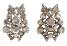 23.  Pendientes S. XIX con guirnaldas de diamantes de talla rosa 