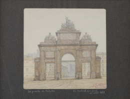 852.  JOSÉ MARTÍNEZ GARÍ (Alicante 1869-Madrid?)La Puerta de Toledo