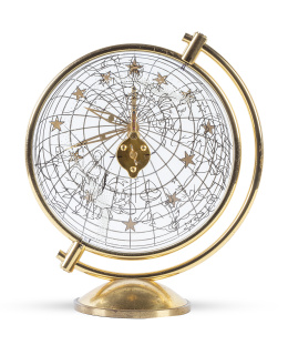 654.  Reloj de mesa de tipo esqueleto con los signos del zodiaco.