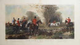 847.  JOHN FREDERICK HERRING SR (Londres 1795 - 1865)Fox Hunting, The run, Plate III; Fox-Hunting, The Find, Plate IIGrabados por  J. Harris y publicados en Londres por Messrs. Fores, 1852