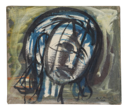 906.  ANÍBAL VILLACÍS  (Ambato, Ecuador, 1927 - 2012​) Cabeza femenina, 1955