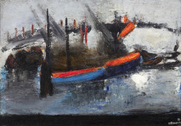 908.  JOSÉ VILLANUEVA (Lérida, 1941 - 2018)Puerto de Göteburg, 1972