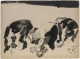 942.  JOSÉ ORTEGA (Arroba de los Montes, Ciudad Real, 1921 - París, 1990)Campesinos, 1963