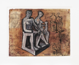 917.  JOSEP MARÍA SUBIRACHS SITJAR (Barcelona, 1927 - 2014) Boceto para "La familia", 1952