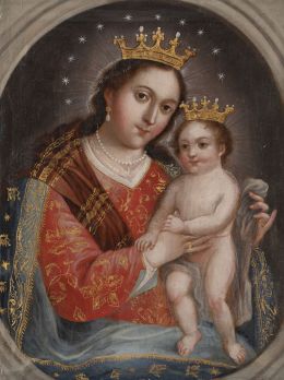 794.  RAFAEL LASPRON (México, ff. siglo XVIII- principios del siglo XIX)La Virgen del Refugio